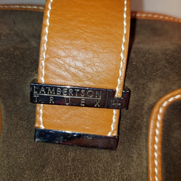 Lambertson Truex Women's Structured Leather/Suede Strap Hand Bag - Picture 3 of 12